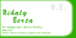 mihaly berta business card