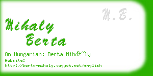 mihaly berta business card